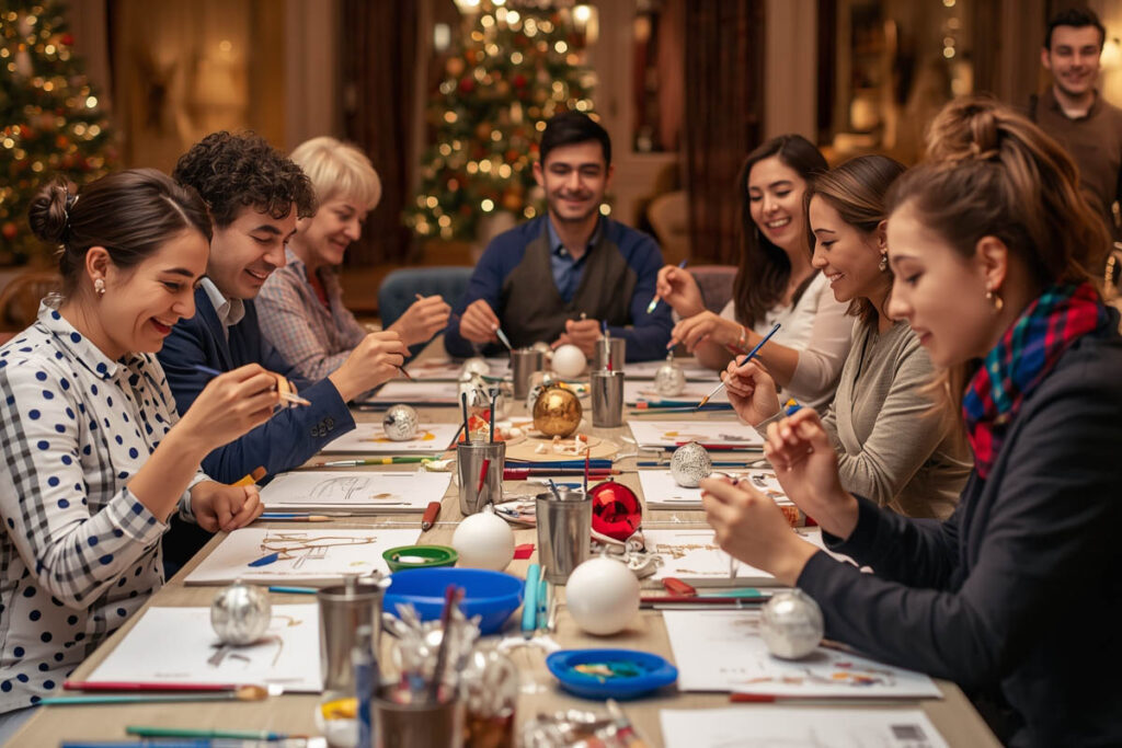 Weihnachtskugeln bemalen als Firmenweihnachtsfeier, Teamevent, Weihnachtsfeiern