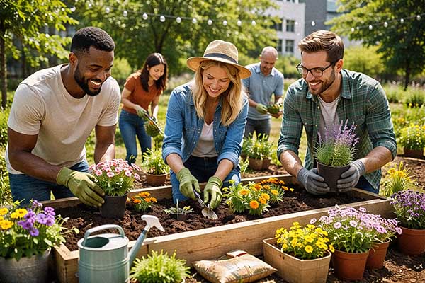 Firmengarten anlegen, Firmenevent, Teambuilding