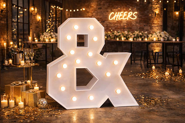 Leuchtende Buchstaben, XXL Heart, Wedding, Leuchtendes Herz