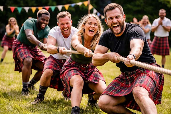 Schotten-Challenge – Tauziehen als Teambuilding Highlight
