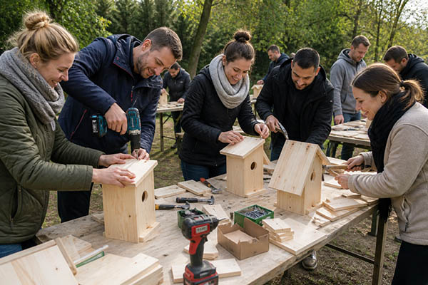 Vogelhausbau, Soziale Events, soziales Firmenevent, Teambuilding Events, Firmenevent