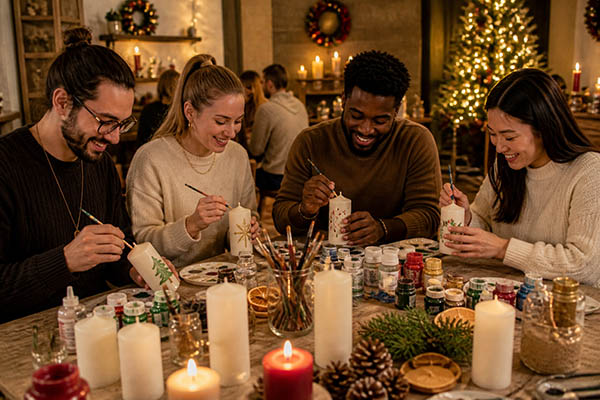 Weihnachtskerze bemalen Weihnachtsfeier, Firmenevents, Firmen-Weihnachtsfeier
