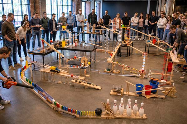 Impulskette Event in Bremen, Kettenreaktion, Teamevent, Firmenfeiern, Emmerich Events
