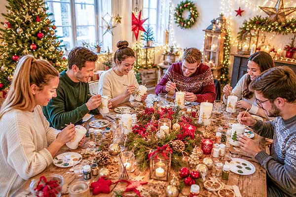 Weihnachtskerze bemalen in Bremen, Weihnachtsfeier, Weihnachtskerzen bemalen, Firmenevents Bremen