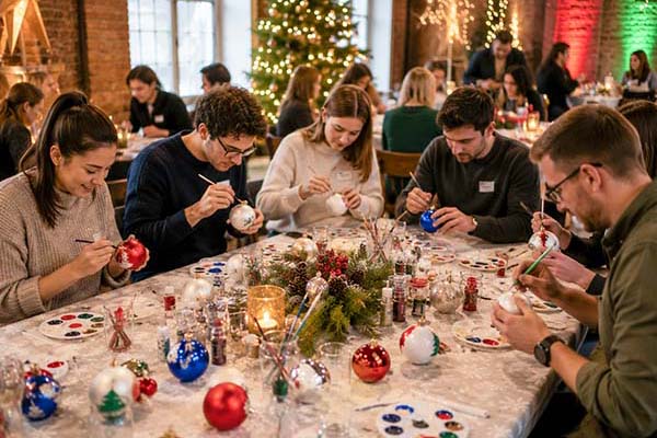 Weihnachtskugeln bemalen in Bremen, Weihnachtsfeier